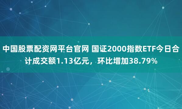 中国股票配资网平台官网 国证2000指数ETF今日合计成交额1.13亿元，环比增加38.79%