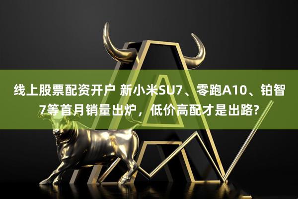 线上股票配资开户 新小米SU7、零跑A10、铂智7等首月销量出炉，低价高配才是出路?